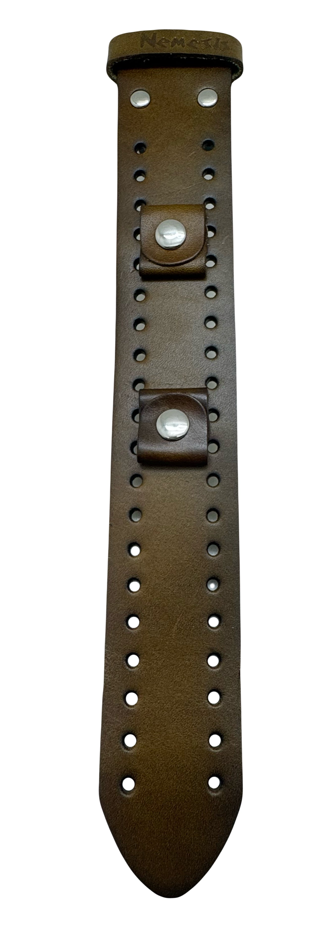 Perforated Khaki Leather Cuff