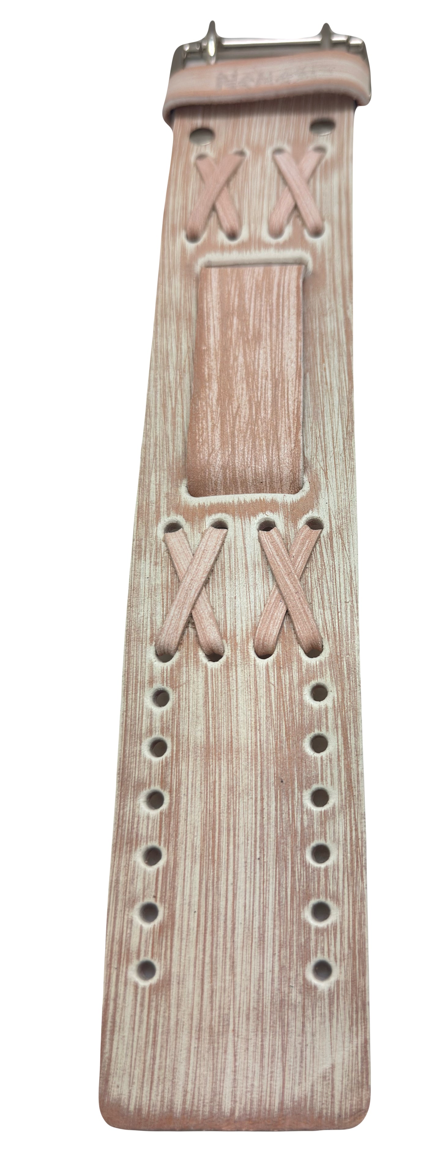 Teardrop Silver Watch with Black Leather Wide Cuff VWDX011S