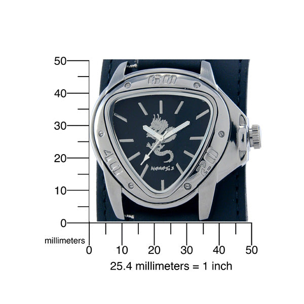 Black Watch with Leather Cuff