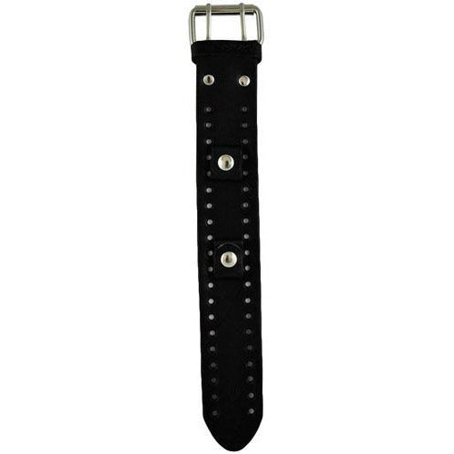 Sully Black/White Watch with Perforated Black Leather Cuff