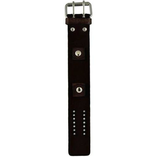 Sully Brown/White Watch with Perforated Dark Brown Leather Cuff