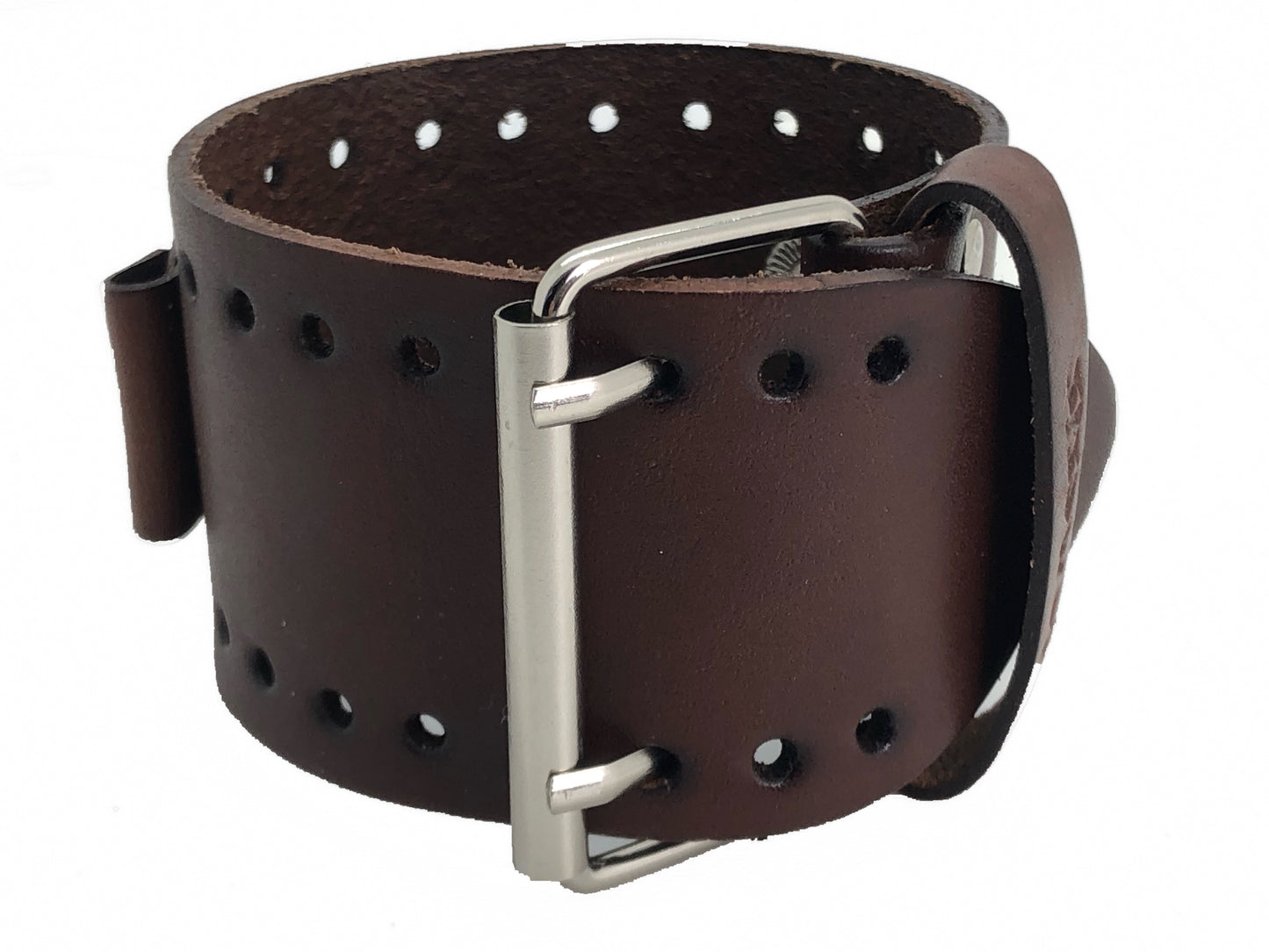 Moonwalker Luminous Green Diver with Perforated Brown Leather Cuff