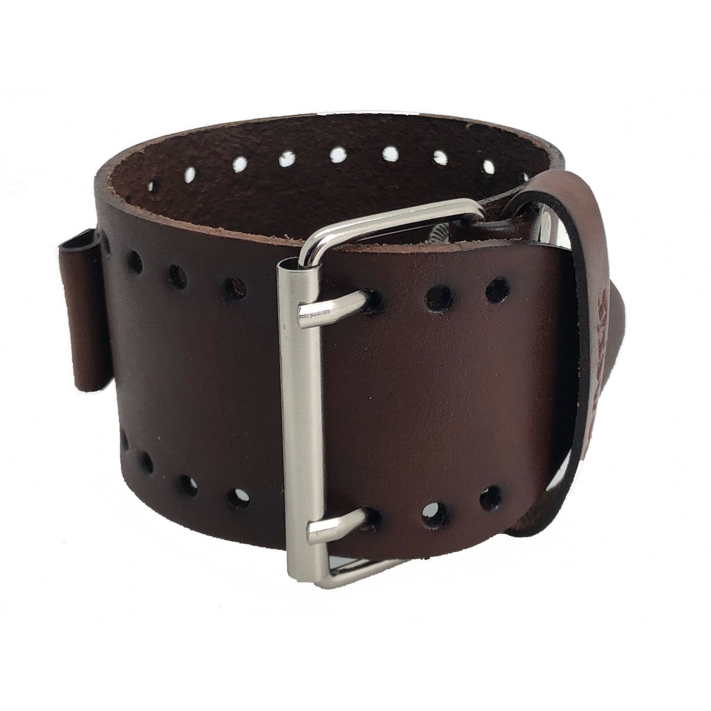 Moonwalker Luminous Blue Diver with Perforated Brown Leather Cuff