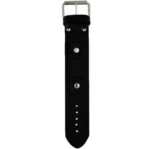 Sapphire Crystal Ladies Black Watch with Black Leather Cuff
