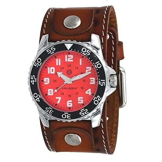 BSTH257N Nemesis Hybrid Series Diver watch Wide Brown leather Stitch cuff