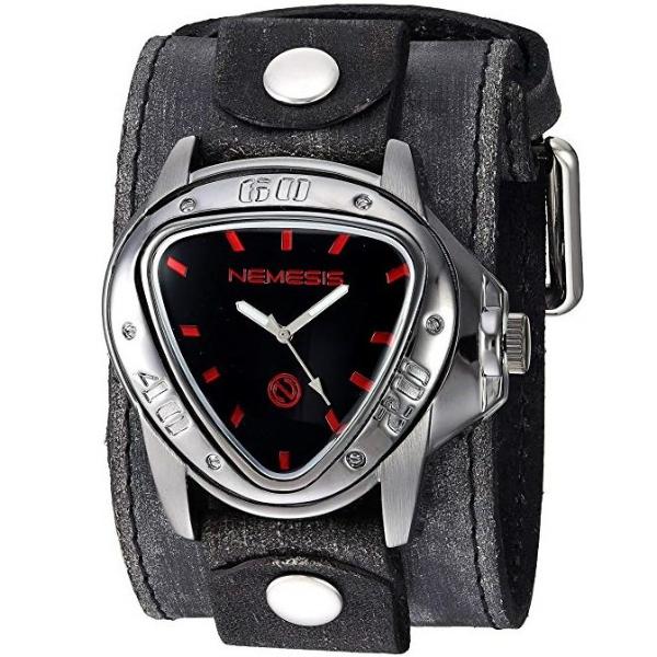 Echo Black Watch with Stitched Leather Wide Cuff