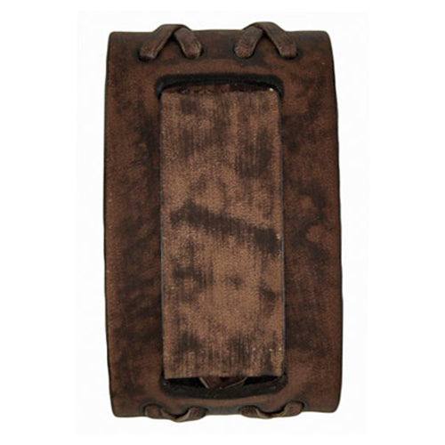 Faded Brown Double X Wide Leather Cuff Band BVDXB