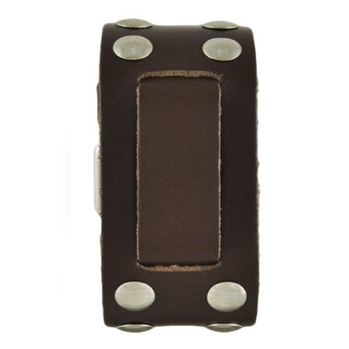 Dark Brown Studded Leather Cuff Band DBTSD