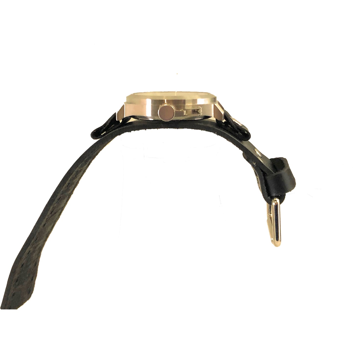 Silver/Blue 3-Zone Stainless Steel Watch with All Dark Brown XL Stitch Leather Cuff Band DBLBB080SL