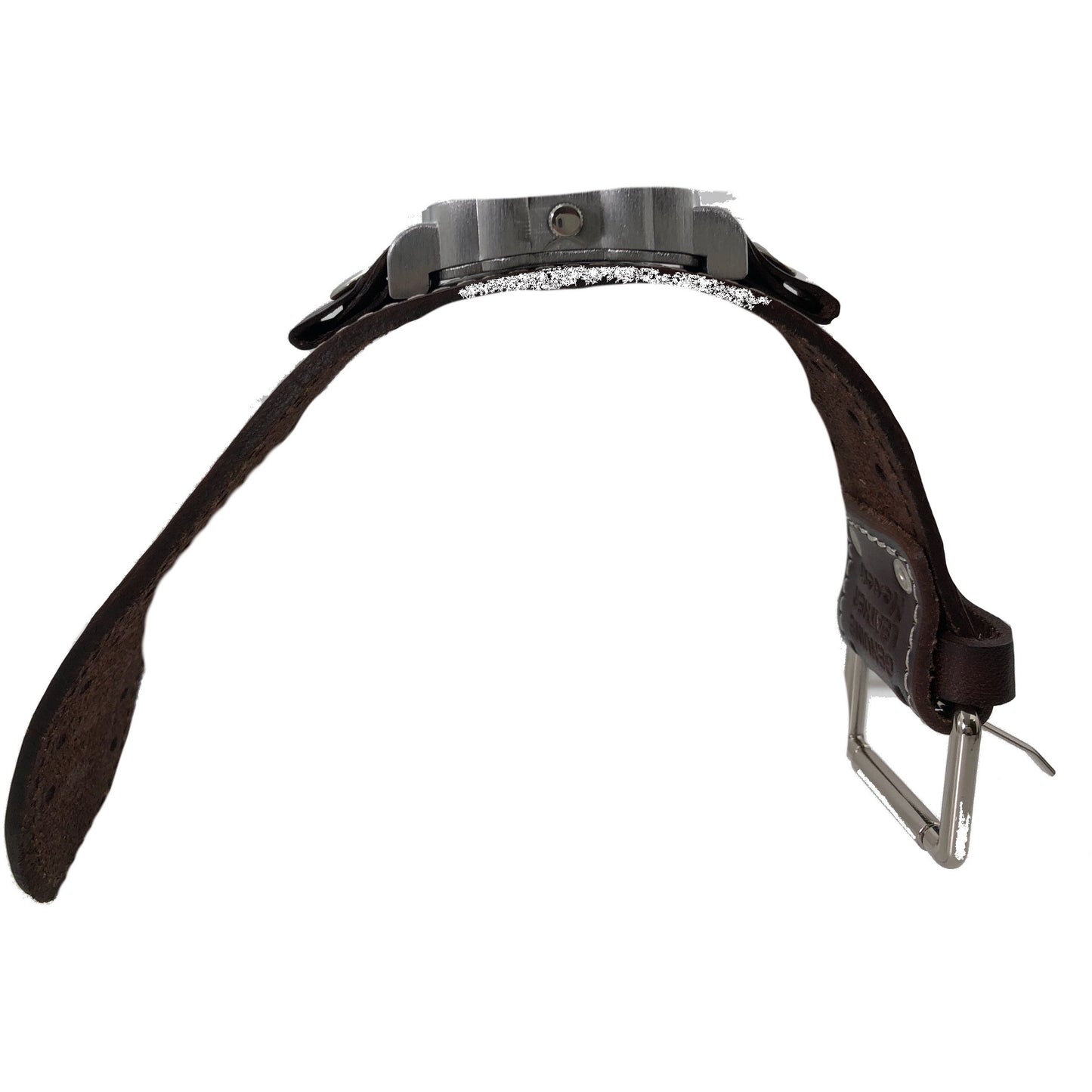 Distressed Dark Brown Leather Cuff