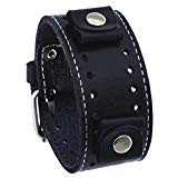 Sporty Racing Black Watch with White Stitched Black Leather Cuff