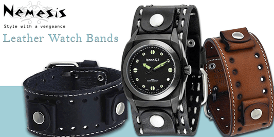 What are the various types of leather used for men’s watch bands?