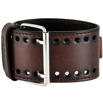 Roman DX Blue Watch with Stitched Dark Leather Wide Cuff