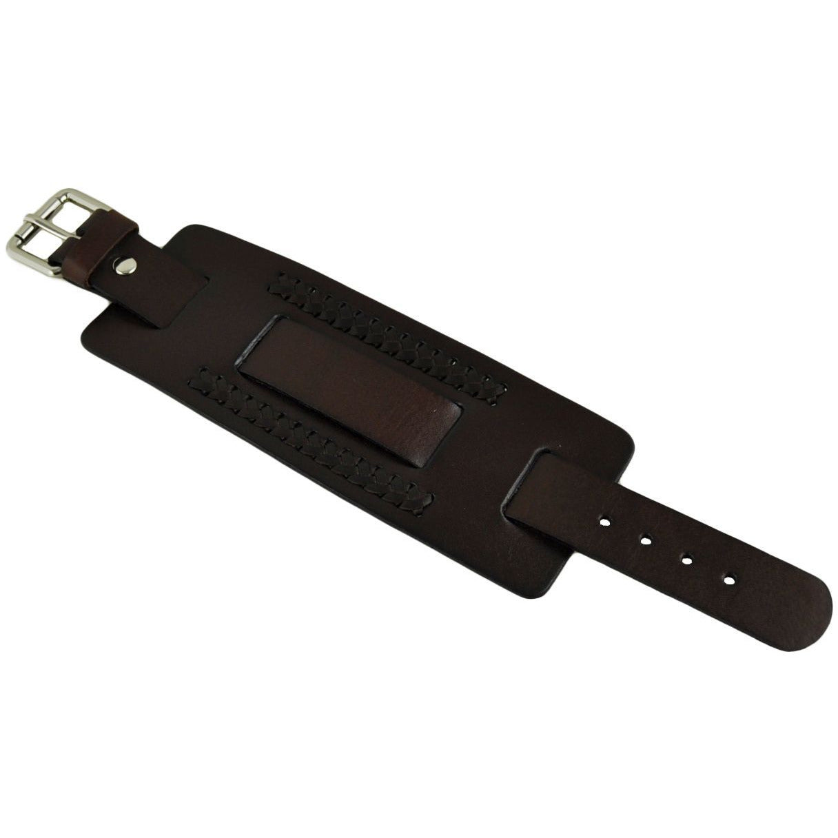 Best Black Watch with Stitched wide black leather watch band