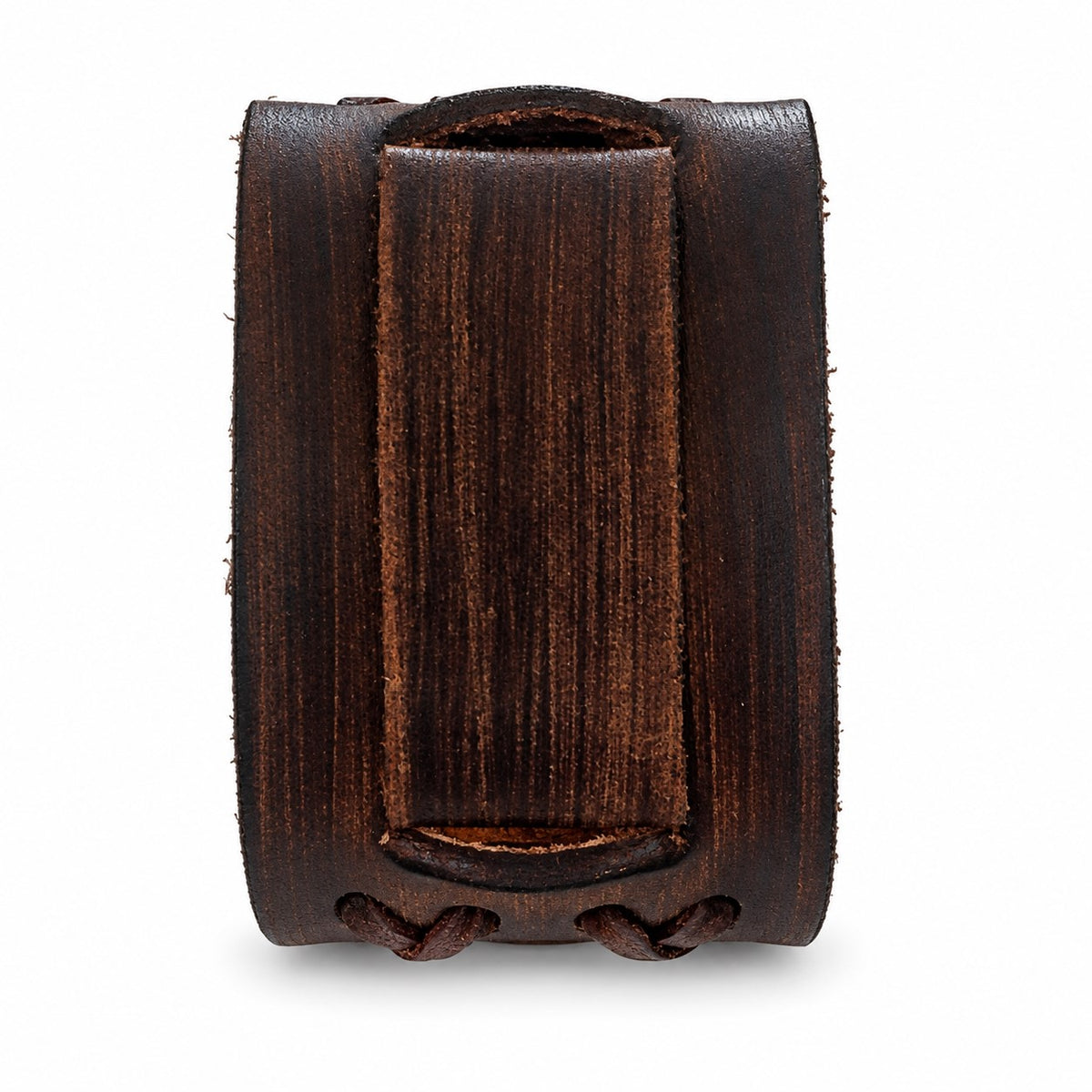 Double X Distressed Brown Leather Cuff VDX-B