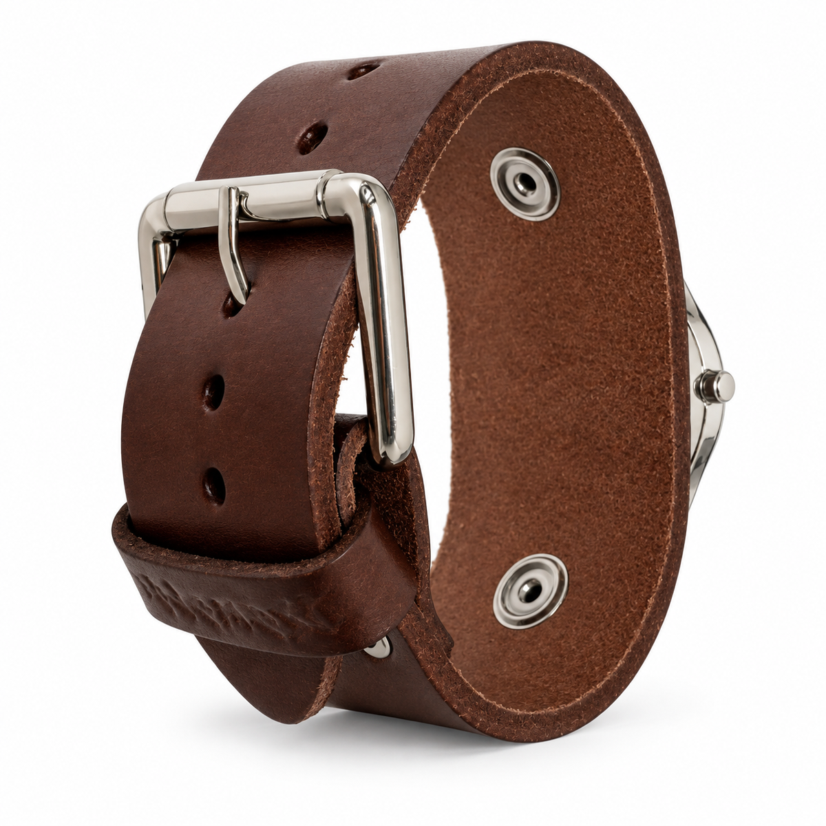Gala Ladies Black Watch with Brown Leather Cuff DBB223B