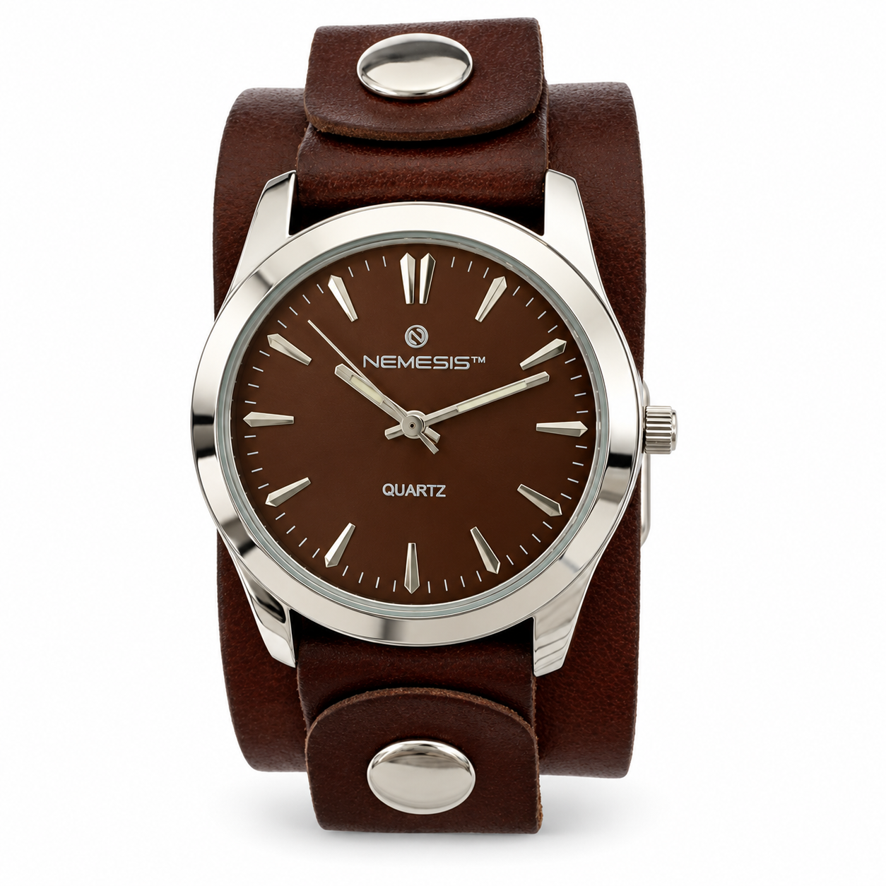 Gala Ladies Black Watch with Brown Leather Cuff DBB223B