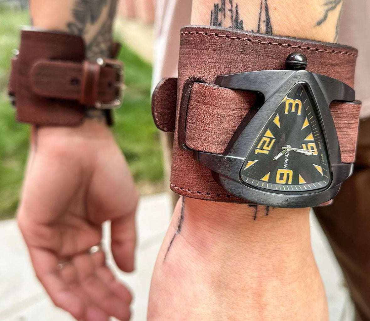 Buy Leather Cuff Band Watches Online | Nemesis Watch