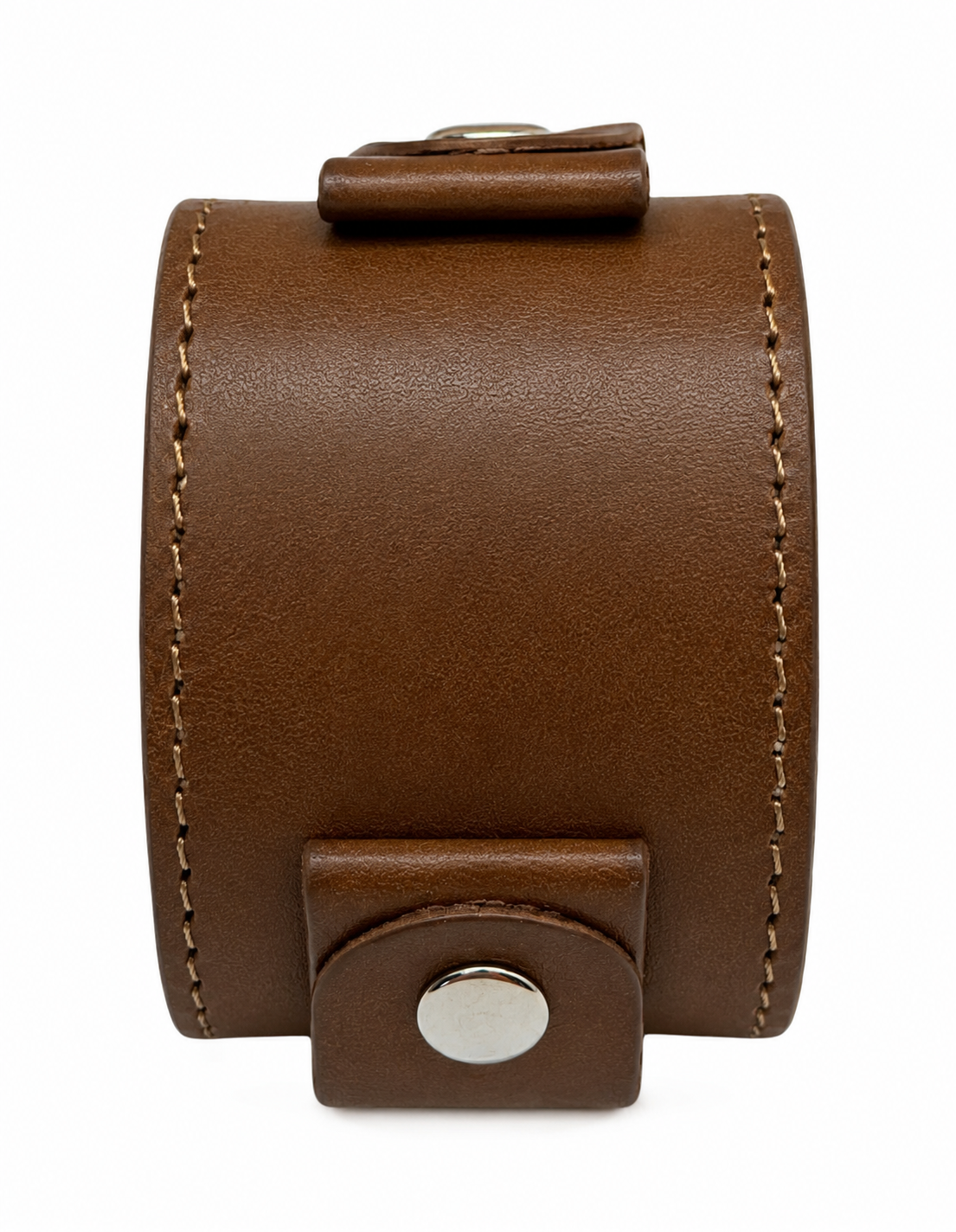 Khaki XL Stitch Leather Cuff Watch Band 24mm KHLB