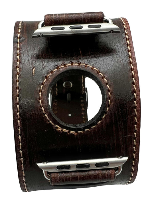 Nemesis VBA smartVintage brown leather cuff band with conector