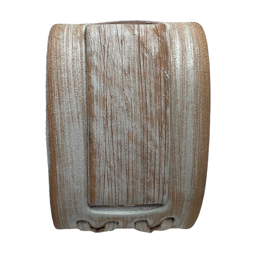 Double X Distressed white Leather Wide Cuff VDXW