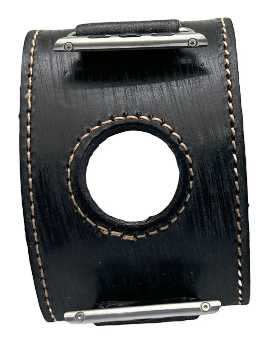 Nemesis VKA smart watch Vintage brown leather cuff band with conector