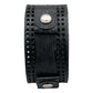 Double Perforated Black Leather Cuff