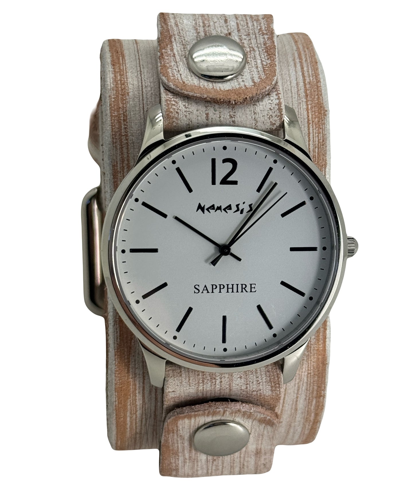 Sapphire Crystal Ladies White Watch with VWB252W Leather Cuff