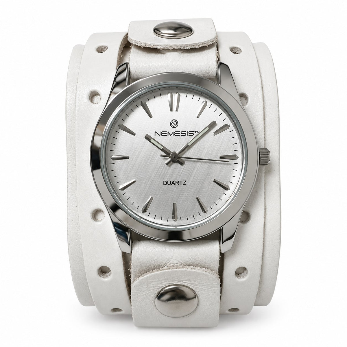 WLWB233S Gala ladies silver watch with Red 2 straps detail leather cuff band