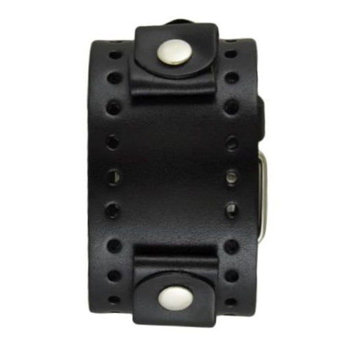Black XL Basic Jumbo Leather Watch Cuff Band JB