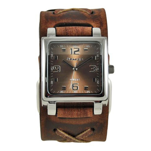 Brown Lite SQ Watch with Brown Faded X Leather Cuff Band 516BFXBB