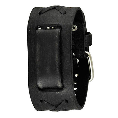 Faded Black X Leather Cuff Watch Band 20mm KFXB