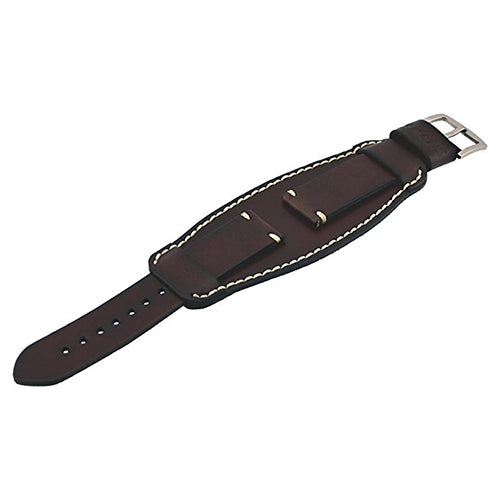 Nemesis #APB 24mm Lug Width Brown Leather Watch Band with Cuff