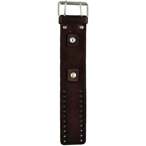 Teardrop Black Watch with Perforated Brown Leather Wide Cuff