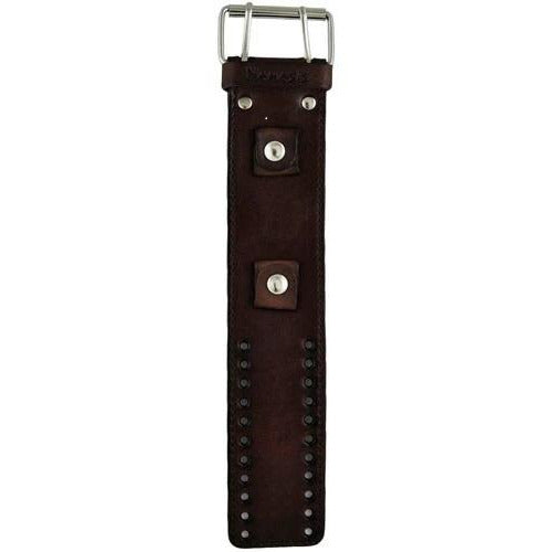 Gradient Pointium Brown Watch with Stitched Dark Brown Leather Wide Cuff