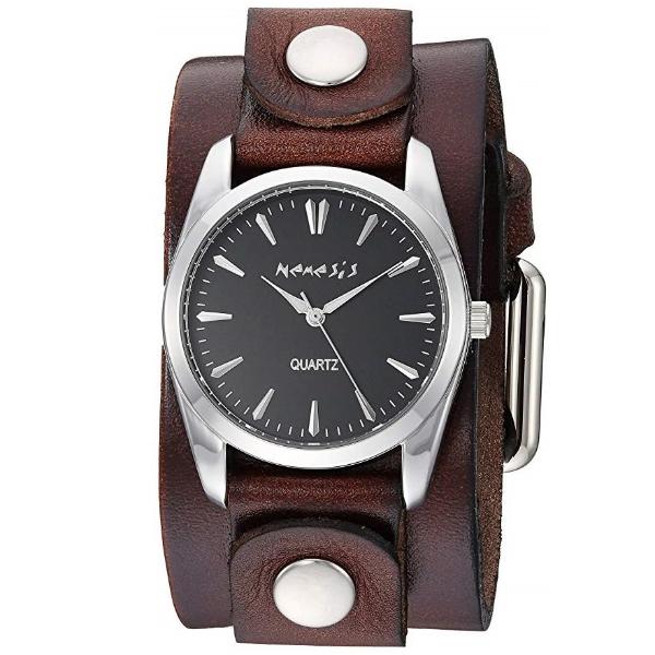 Gala Ladies Black Watch with Brown Leather Cuff BGB223K