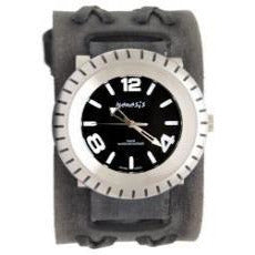 Wheelmen Black Watch with Double X Distressed Black Leather Cuff