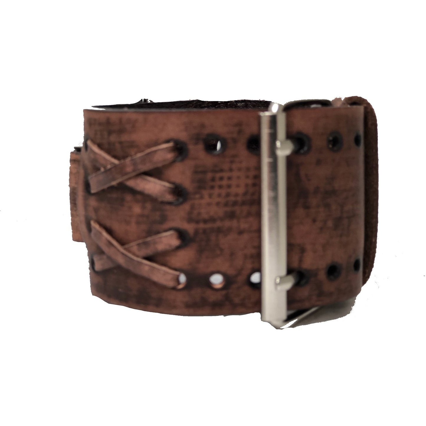VBDX061N Nemesis stainless steel IP black teardrop watch with brown boule x leather cuff band