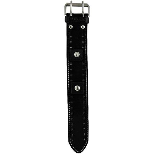 Gradient Pointium Diamond Cut Black Watch with White Stitched Black Leather Cuff