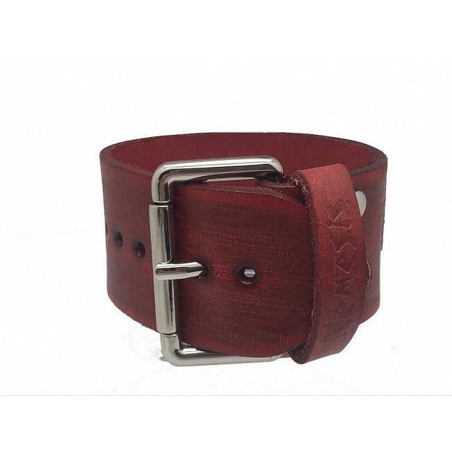 Distressed Red Leather Ladies Cuff