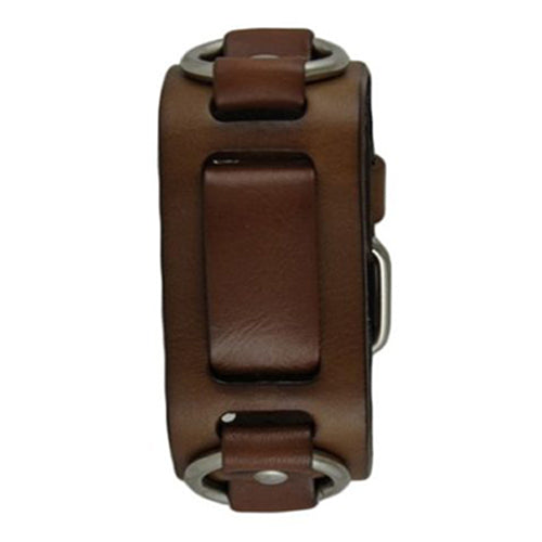 Brown Leather Ring Cuff Watch Band BRB