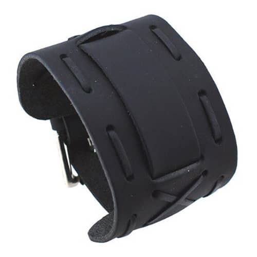 All-Black-Wide-Leather-X-Cuff-Band