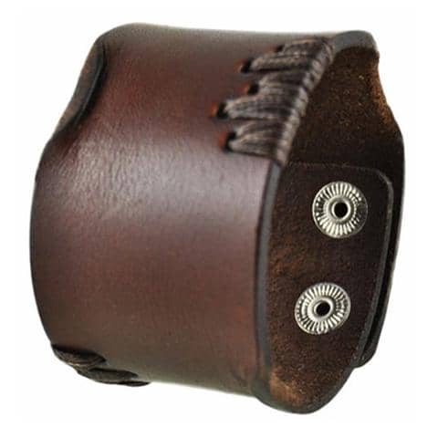 Avant Garde Brown Leather Snap On Cuff
