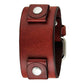 Basic Junior Size Red Leather Cuff Watch Band 20mm RGB