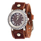 Brown Wheelmen Watch with Brown XL Stitch Leather Cuff Band BSTH079B