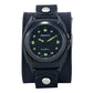 Eternity Black/Green Watch with Black Leather Cuff LBB081G