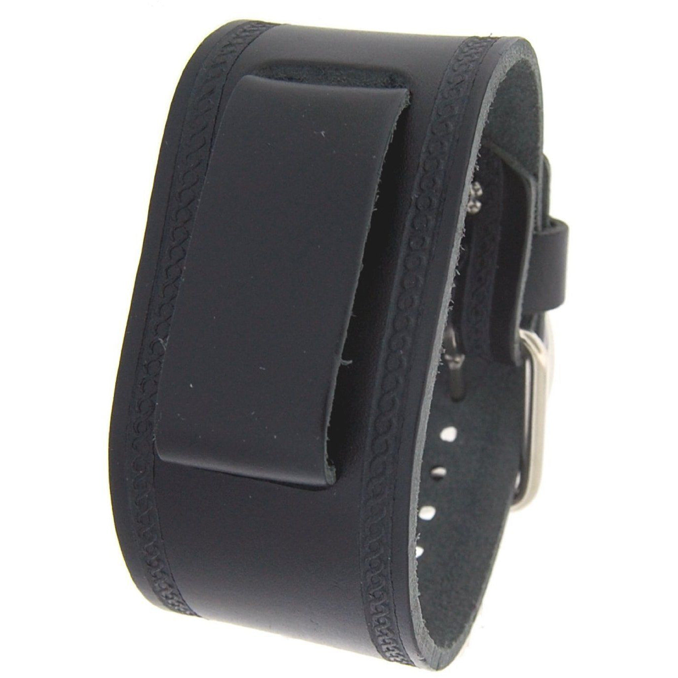 Racing Sport Black Watch with Embossed Black Leather Cuff