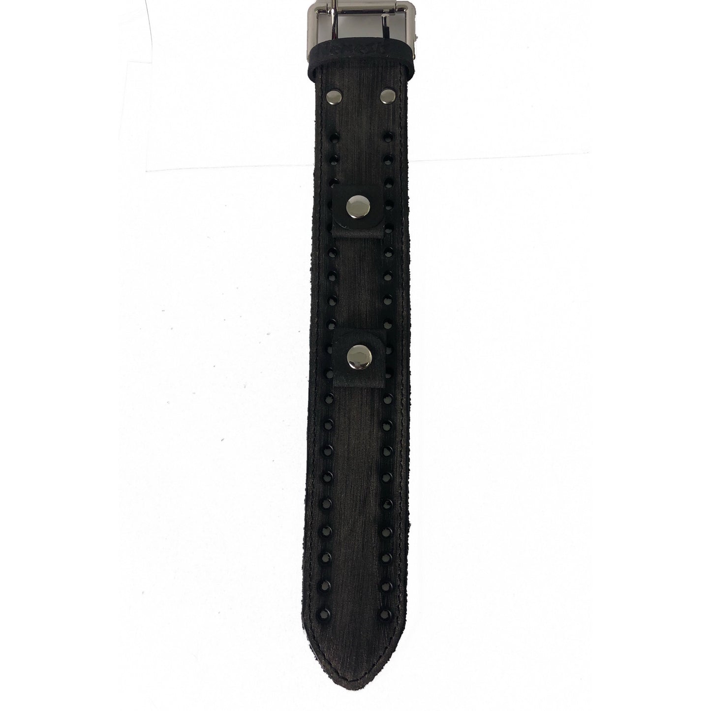 Sully Black/White Watch with Distressed Black Leather Cuff