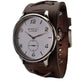 Sapphire Crystal Small Seconds White Watch with Distressed Brown Leather Cuff