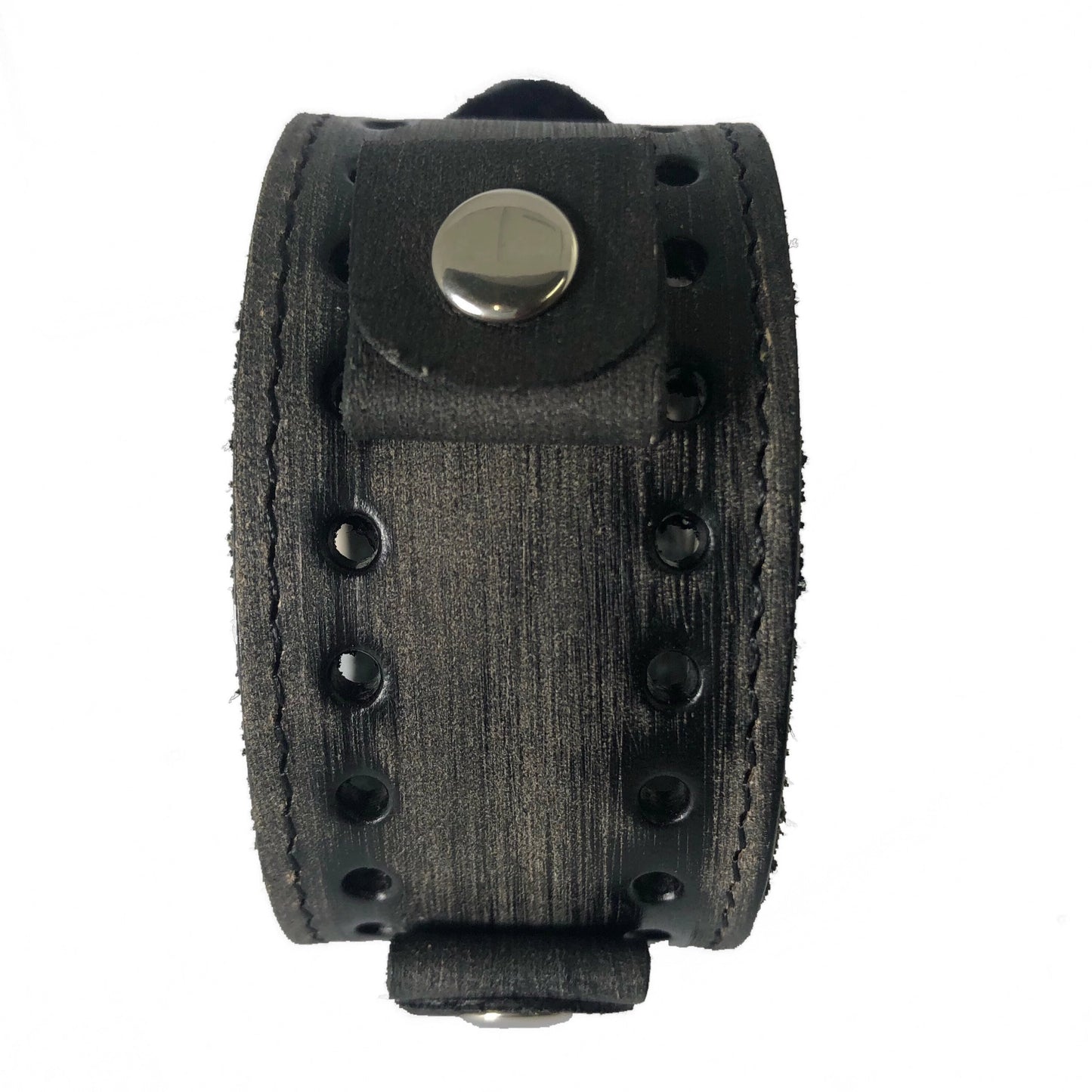 Stitched Perforated  Leather Cuff